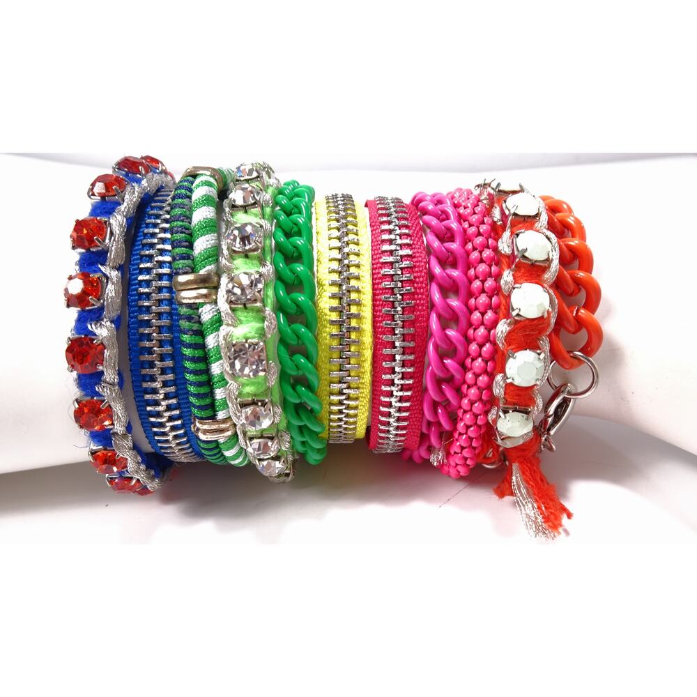 Banana Republic J.Crew Gap RAINBOW MULTI COLOR FRIENDSHIP BRACELET SET 11